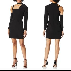 New Finders Keepers black asymmetrical cutout fitted party dress size XS